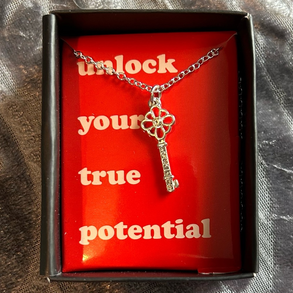 Avon pave key necklace